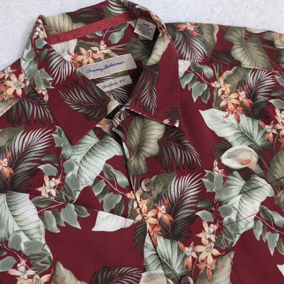 Tommy Bahama Other - Tommy Bahama Original Fit Floral AOP Silk Blend Button Up Hawaiian Shirt Men's M